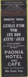Matchbook Cover - Paonia Hotel Cafe CO