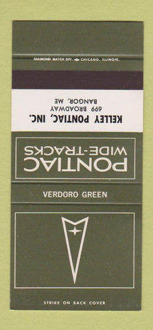 Matchbook Cover ¢ Pontiac Keeley Bangor ME Verdoro Green 30 Strike SAMPLE