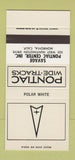 Matchbook Cover ¢ Pontiac Savage Monrovia CA Polar White 30 Strike SAMPLE