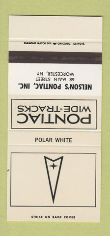 Matchbook Cover ?Š Pontiac Nelson's Worcester NY Polar White 30 Strike SAMPLE