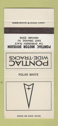 Matchbook Cover ¢ Pontiac East Orange NJ Polar White 30 Strike SAMPLE