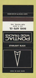 Matchbook Cover ?Š Pontiac Davis Fort Wayne IN Starlight Black 30 Strike SAMPLE