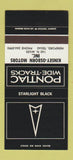 Matchbook Cover ?Š Pontiac Hereford TX Starlight Black 30 Strike SAMPLE