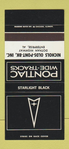 Matchbook Cover ?Š Pontiac Buick Enterprise AL Starlight Black 30 Strike SAMPLE