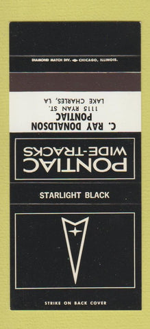 Matchbook Cover ?Š Pontiac Lake Charles LA Starlight Black 30 Strike SAMPLE