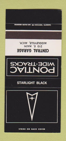 Matchbook Cover ¢ Pontiac Middleville MI Starlight Black 30 Strike SAMPLE WORN