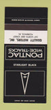 Matchbook Cover ¢ Pontiac Florence SC Starlight Black 30 Strike SAMPLE