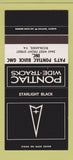 Matchbook Cover ?Š Pontiac Richlands VA Starlight Black 30 Strike SAMPLE