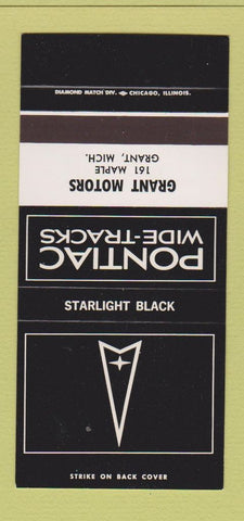 Matchbook Cover ?Š Pontiac Grant MI Starlight Black 30 Strike SAMPLE