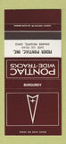Matchbook Cover ?Š Pontiac Feder Shaker Heights OH Burgundy 30 Strike SAMPLE