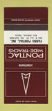 Matchbook Cover ?Š Pontiac Farris Big Spring TX Burgundy 30 Strike SAMPLE #1