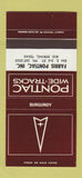 Matchbook Cover ?Š Pontiac Farris Big Spring TX Burgundy 30 Strike SAMPLE #2