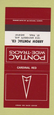 Matchbook Cover ¢ Pontiac St Paul MN Arrow Cardinal Red 30 Strike SAMPLE