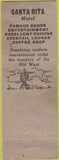 Matchbook Cover - Santa Rita Hotel Tucson AZ cactus