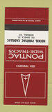 Matchbook Cover ?Š Pontiac Heckel Hornell NY Cardinal Red 30 Strike SAMPLE