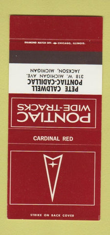 Matchbook Cover ?Š Pontiac Cadillac Jackson MI Cardinal Red 30 Strike SAMPLE
