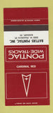 Matchbook Cover ?Š Pontiac Battjes Elkhart IN Cardinal Red 30 Strike SAMPLE