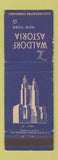 Matchbook Cover - Waldorf Astoria Hotel New York City WEAR