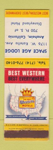 Matchbook Cover - Space Ace Lodge Anaheim CA Disneyland reference WEAR