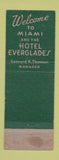 Matchbook Cover - Hotel Everglades Miami FL