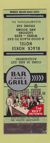 Matchbook Cover - Black Horse Hotel Elizabethtown PA WEAR