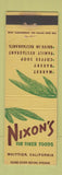 Matchbook Cover - Nixon's Grocery restaurant Whittier CA WEAR