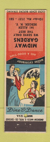 Matchbook Cover - Midway Gardens Bergen NY WEAR