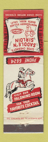 Matchbook Cover - Clyde Chesney's Saddle n Sirloin Santa Rosa CA WEAR