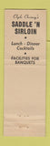 Matchbook Cover - Clyde Chesney's Saddle n Sirloin Santa Rosa CA WEAR