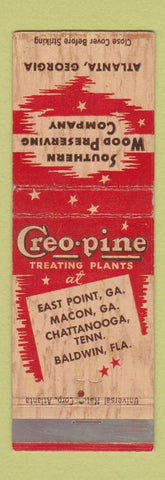 Matchbook Cover - Southern Wood Preserving Atlanta GA Macon Baldwin FL