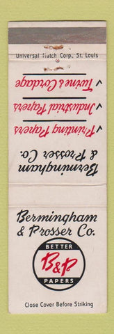 Matchbook Cover - Birmingham & Prosser Printing Papers Twine