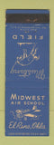 Matchbook Cover - Midwest Air School El Reno OK Mustang Field Military WEAR