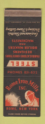 Matchbook Cover - Rome Iron Mills Rome NY welding