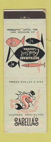 Matchbook Cover - Sabella's Rsetaurant Mill Valley CA WEAR