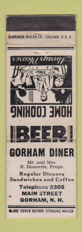 Matchbook Cover - Gorham Diner NH WEAR