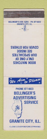 Matchbook Cover - Bellinger's Advertising Service Granite City IL