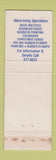 Matchbook Cover - Bellinger's Advertising Service Granite City IL