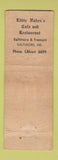 Matchbook Cover - Eddie Naden's Cafe Restaurant Baltimore MD Christmas WEAR