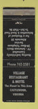 Matchbook Cover - Village Restaurant Motel Castlewood VA WEAR