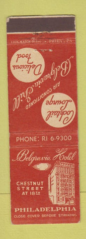 Matchbook Cover - Belgravia Hotel Philadelphia PA