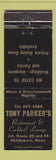 Matchbook Cover - Tony Parker's Restaurant Middleboro MA