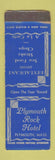 Matchbook Cover - Plymouth Rock Hotel Plymouth MA SAMPLE WEAR