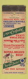 Matchbook Cover - Royal Brand Beef Union Packing meat Los Angeles CA WORN