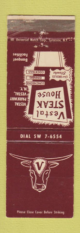 Matchbook Cover - Vestal Steak House NY WEAR