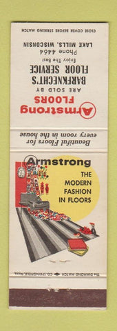 Matchbook Cover - Armstrong Floors Barfknecht's Lake Mills WI