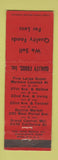 Matchbook Cover - Quality Foods Grocery San Francisco CA WEAR