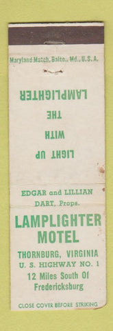 Matchbook Cover - Lamplighter Motel Thornburg VA WEAR