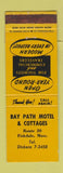 Matchbook Cover - Bay Path Motel Cottages Fiskdale MA WEAR