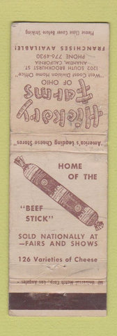 Matchbook Cover - Hickory Farms Beef Stick summer sausage Anaheim cA WEAR