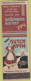 Matchbook Cover - Julien Dubuque Dutch room IA girlie